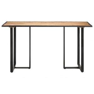 Mesa de comedor de madera maciza de mango rugosa 140 cm H