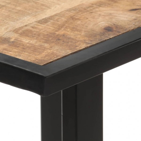 Mesa de comedor de madera maciza de mango rugosa 140 cm M 5