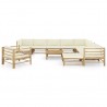 12 pcs conj. lounge jardim em bambu c/ almofadões branco nata 2