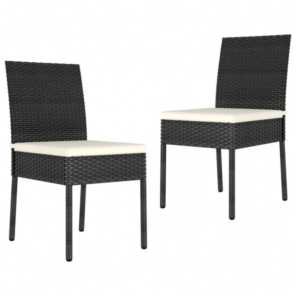 Conjunto de comedor de jardín 3 piezas ratán sintético negro M 5