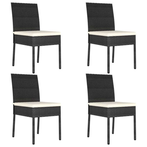 Conjunto de comedor de jardín 5 piezas ratán sintético negro M 5