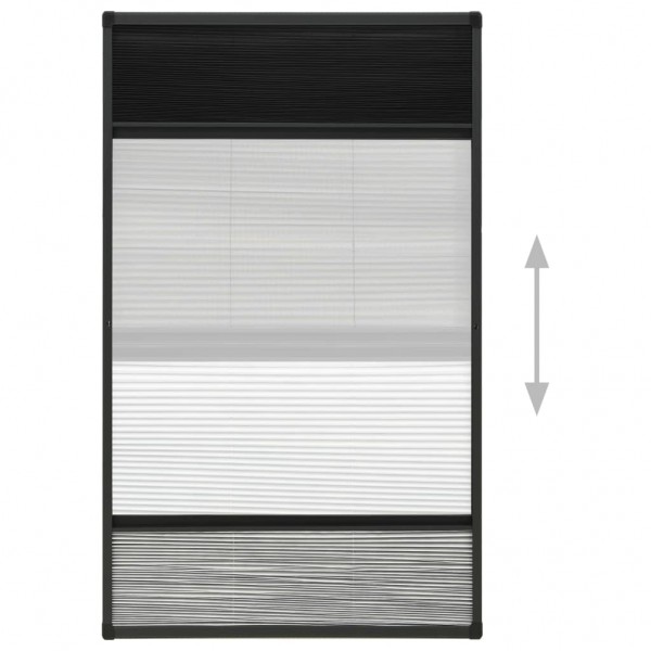 Mosquitera plisada para ventanas aluminio con sombra 80x160 cm M 4