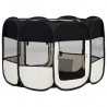 Parque de perros plegable y bolsa transporte negro 110x110x58cm 5