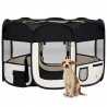 Parque de perros plegable y bolsa transporte negro 125x125x61cm 1