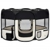 Parque de perros plegable y bolsa transporte negro 125x125x61cm 2