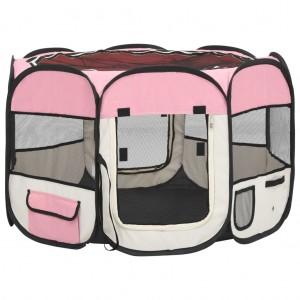 Parque de perros plegable bolsa de transporte rosa 90x90x58 cm H
