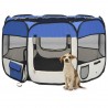 Parque de perros plegable y bolsa transporte azul 110x110x58cm 1