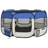Parque dobrável p/ cão c/ saco de transporte 125x125x61cm azul 2