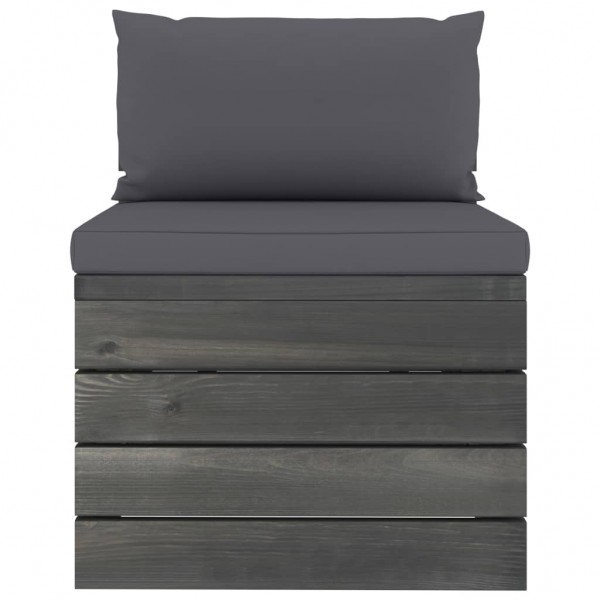 2 pcs conjunto lounge de paletes com almofadões pinho maciço M 3