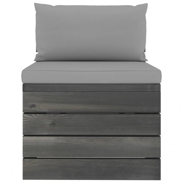 Muebles de jardín de palets 2 piezas cojines madera maciza pino M 3