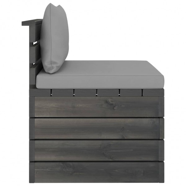 2 pcs conjunto lounge de paletes com almofadões pinho maciço M 4