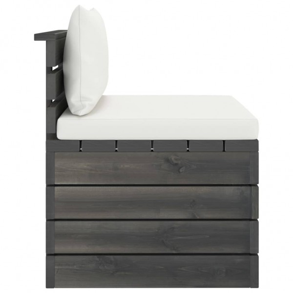 2 pcs conjunto lounge de paletes com almofadões pinho maciço M 4