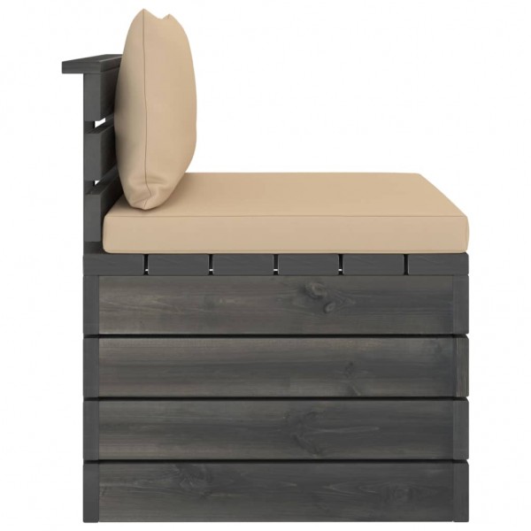 Muebles de jardín de palets 2 piezas cojines madera maciza pino M 4