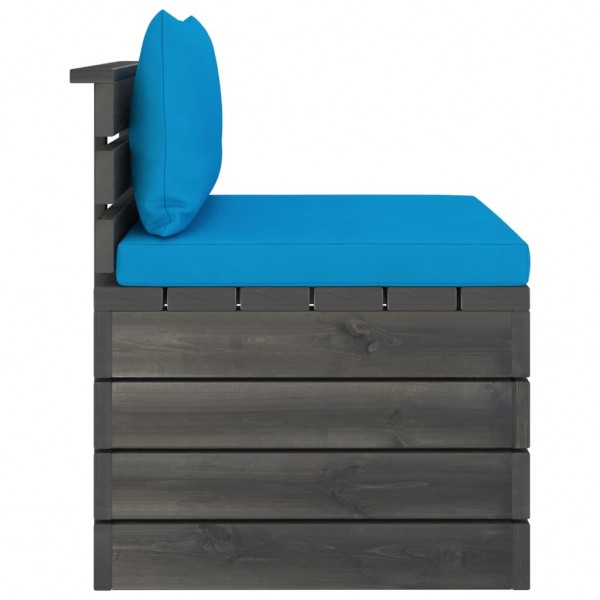 Muebles de jardín de palets 2 piezas cojines madera de pino M 4