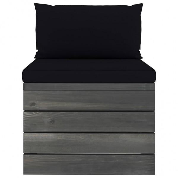 2 pcs conjunto lounge de paletes com almofadões pinho maciço M 3