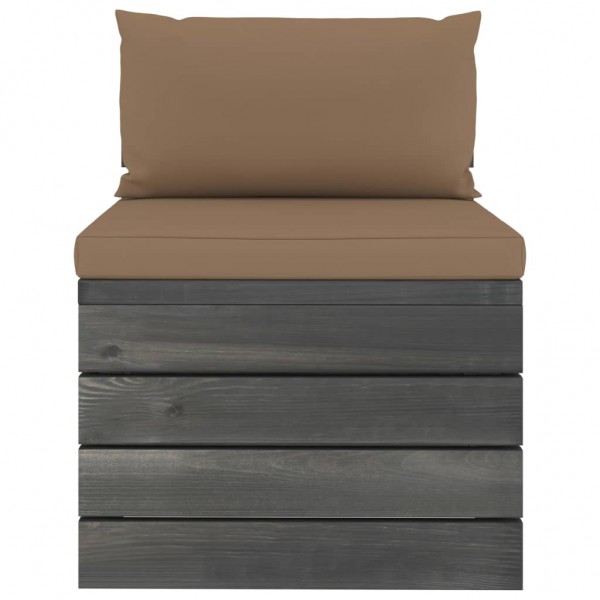 2 pcs conjunto lounge de paletes com almofadões pinho maciço M 3