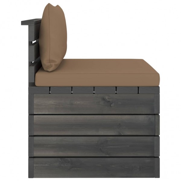 Muebles de jardín de palets 2 piezas cojines madera de pino M 4