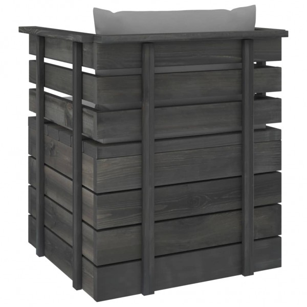 Sillón de jardín con cojines madera de pino M 4