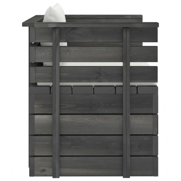 Sillón de jardín con cojines madera de pino M 3