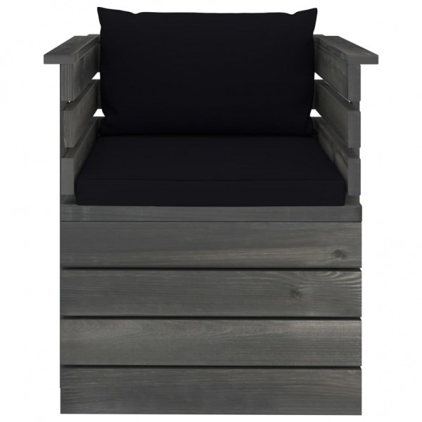 Poltrona de jardim com almofadões madeira de pinho M 2