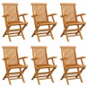 Sillas de jardín plegables 6 unidades madera maciza de teca 1