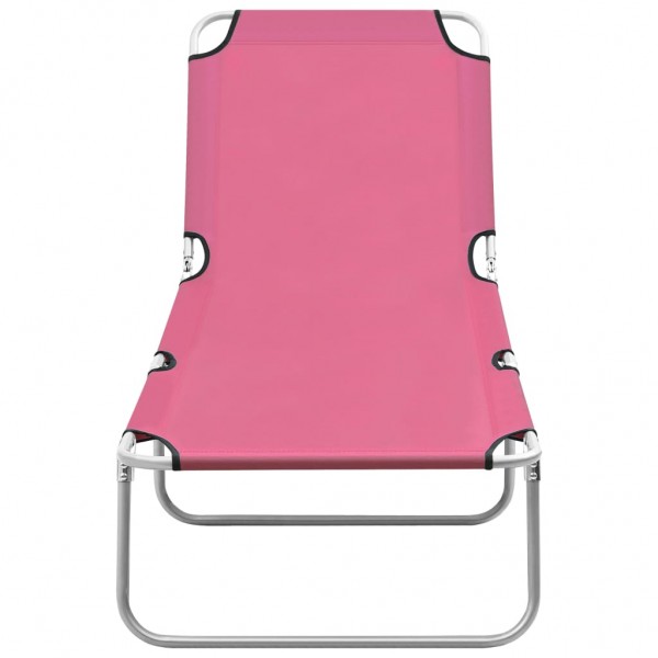 Tumbona plegable de acero y tela rosa M 2