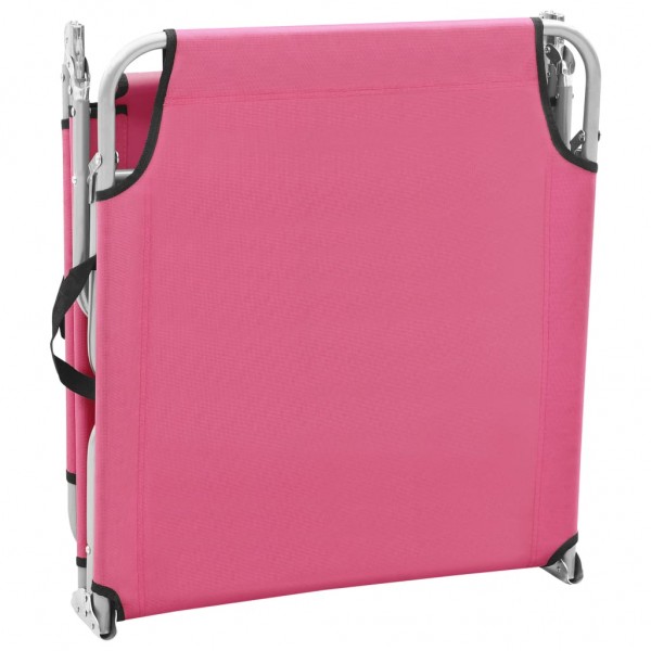 Tumbona plegable de acero y tela rosa M 5