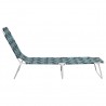 Espreguiçadeira dobrável aço e tecido com folhas estampadas 3