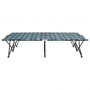 Tumbona plegable para 2 personas acero con estampado de hojas H