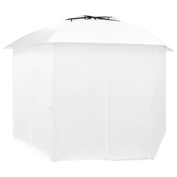 Tenda de jardim com cortinas 360x312x265 cm 180 g/m² branco M 4