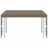 Gazebo de montagem na parede 4x3 m tecido cinzento-acastanhado 2