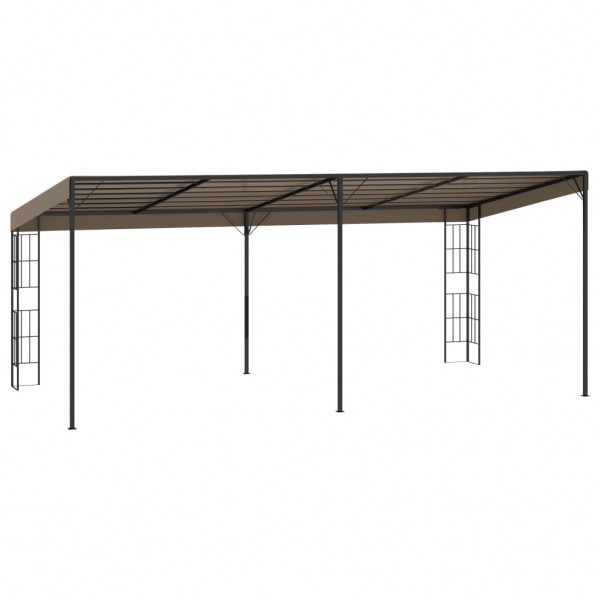 Gazebo de montagem na parede 6x3 m tecido cinzento-acastanhado M 4