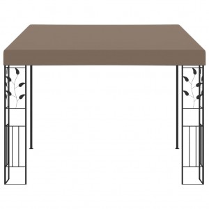 Gazebo de parede 3x3x2.5 m cinzento-acastanhado H