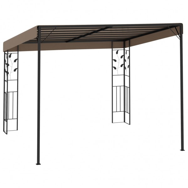 Gazebo de parede 3x3x2.5 m cinzento-acastanhado M 4