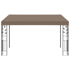 Cenador con montaje en la pared gris taupe 4x3x2.5 m H