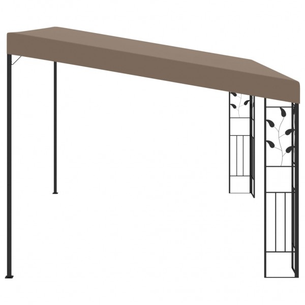 Gazebo de parede 4x3x2.5 m cinzento-acastanhado M 3