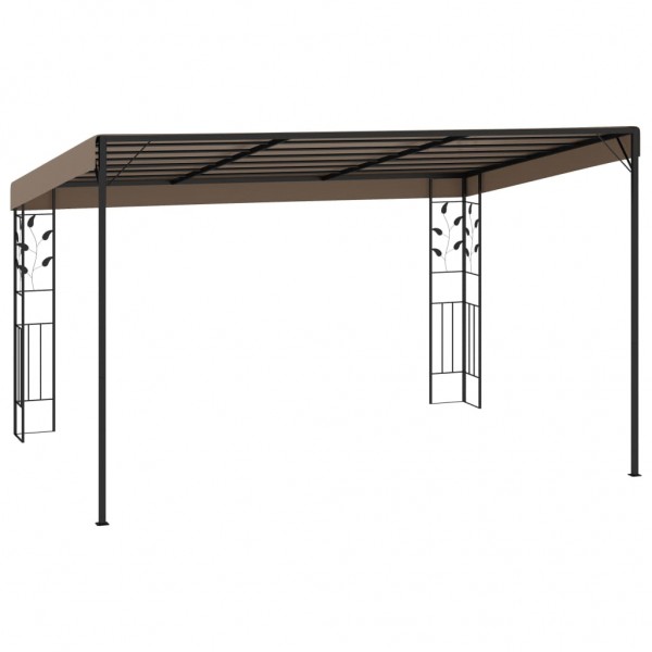 Gazebo de parede 4x3x2.5 m cinzento-acastanhado M 4