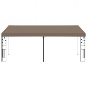 Cenador con montaje en la pared gris taupe 6x3x2.5 m H