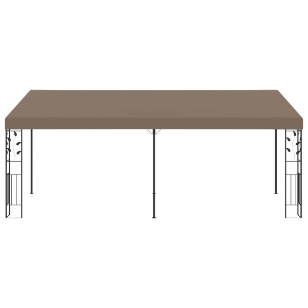 Gazebo de parede 6x3x2.5 m cinzento-acastanhado M 2