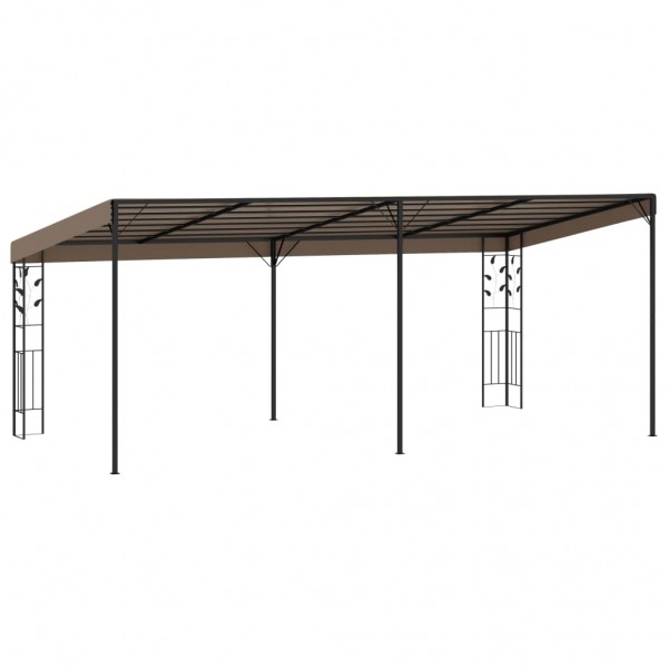 Gazebo de parede 6x3x2.5 m cinzento-acastanhado M 4