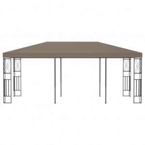 Gazebo 6x3 m tecido cinzento-acastanhado H