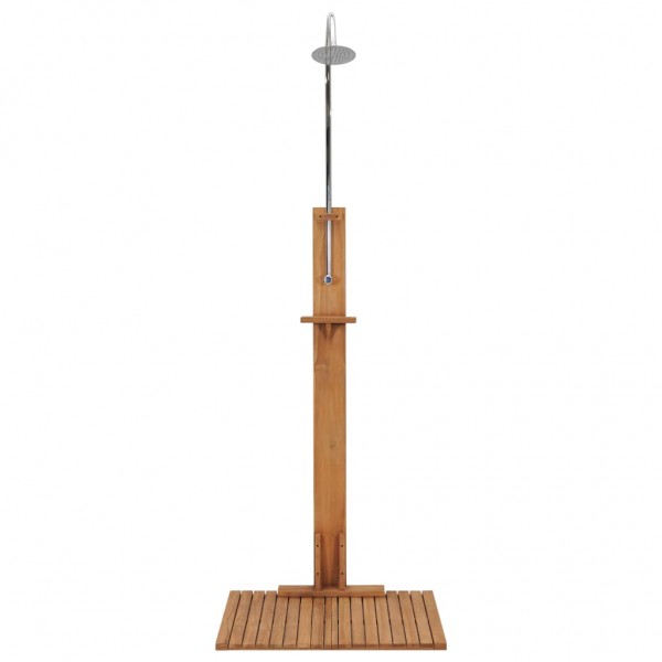 Ducha de jardín de madera maciza de teca 75x75x210 cm M 4