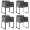 Set de muebles jardín 9 pzas con cojines ratán sintético gris 2