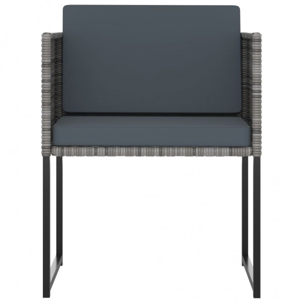 Set de muebles jardín 9 pzas con cojines ratán sintético gris M 4