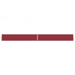 Toldo lateral retráctil para patio rojo 170x1200 cm H