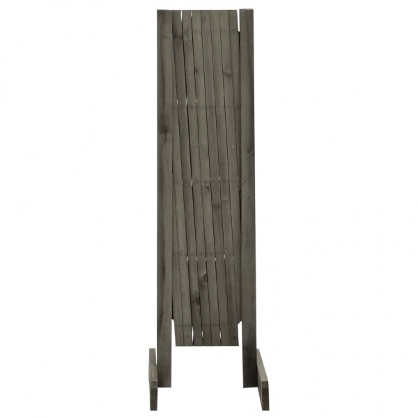 Valla de jardín enrejado madera maciza de abeto gris 150x80 cm M 3