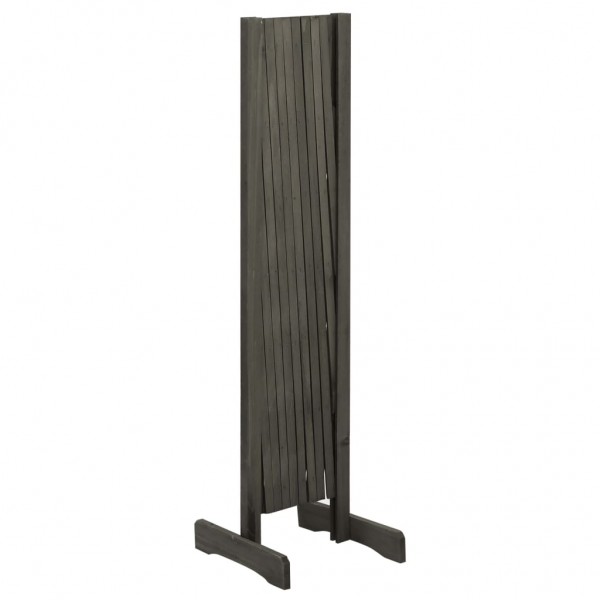 Valla de jardín enrejada madera maciza de abeto gris 180x100 cm M 4