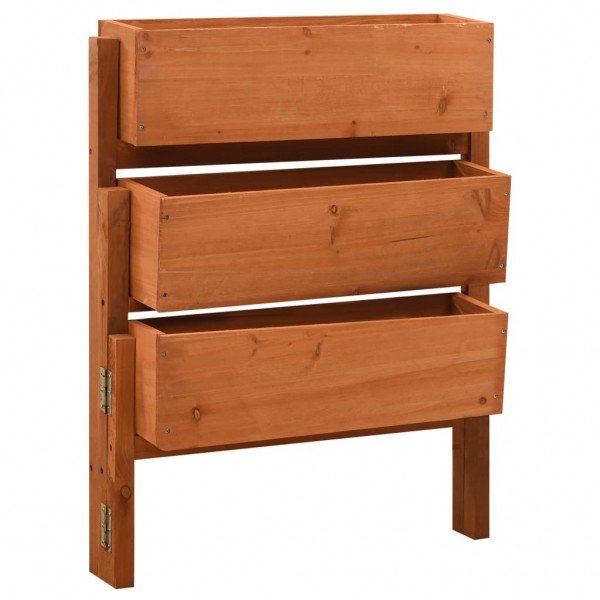 Jardinera plegable de jardín madera abeto naranja 60x14x75 cm D