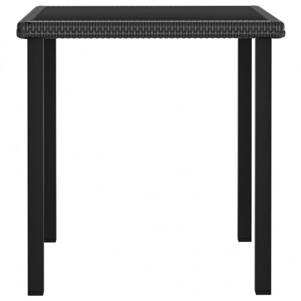 Mesa de jantar jardim 70x70x73 cm vime PE preto M 2