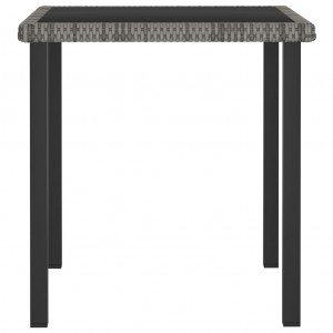 Mesa de jantar para jardim 70x70x73 cm vime PE cinzento H